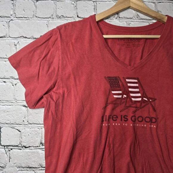 Life Is Good 100% Cotton Crusher Tee Short Sleeve Tshirt 4th Of July Size XL - Picture 3 of 9